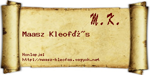 Maasz Kleofás névjegykártya